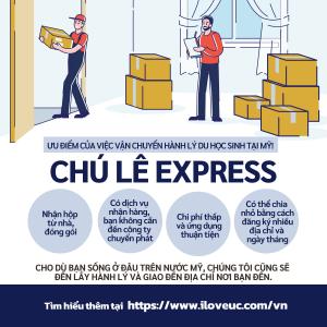 Dịch vụ giữ hành lý và ship nội địa toàn nước Mỹ của Chú Lê Express